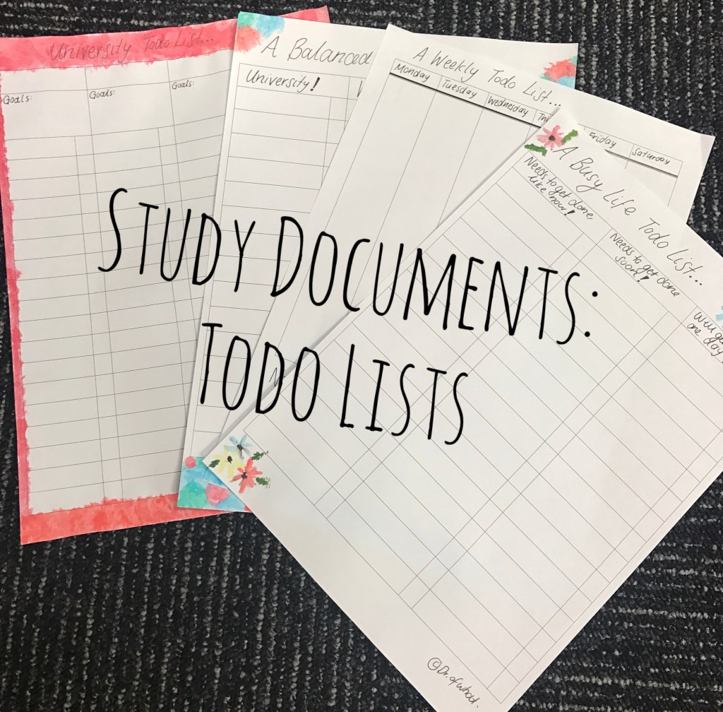 Study Documents: ToDo&nbsp;Lists